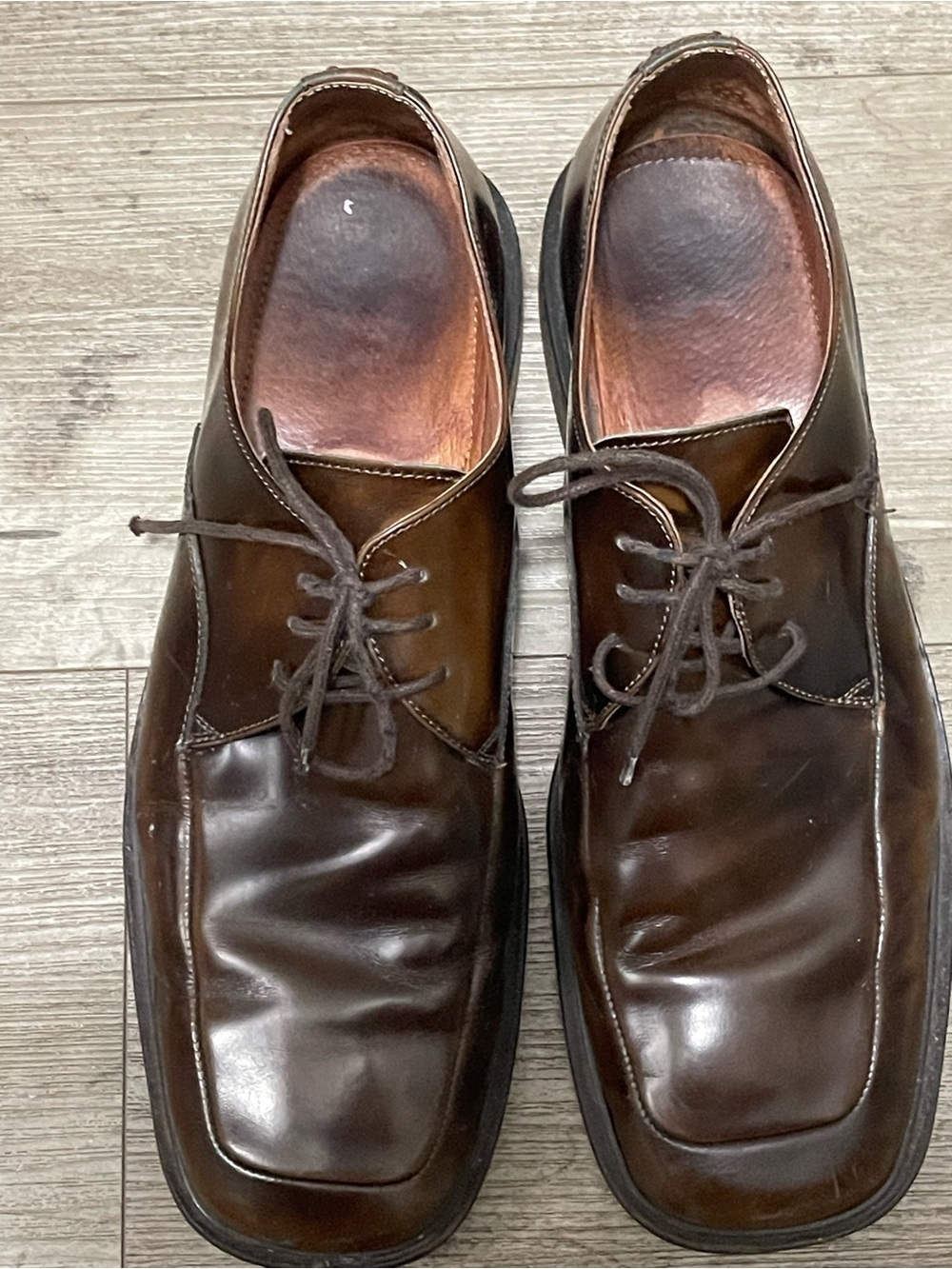 Bacco Bucci Brown Leather Lace-Up Loafers